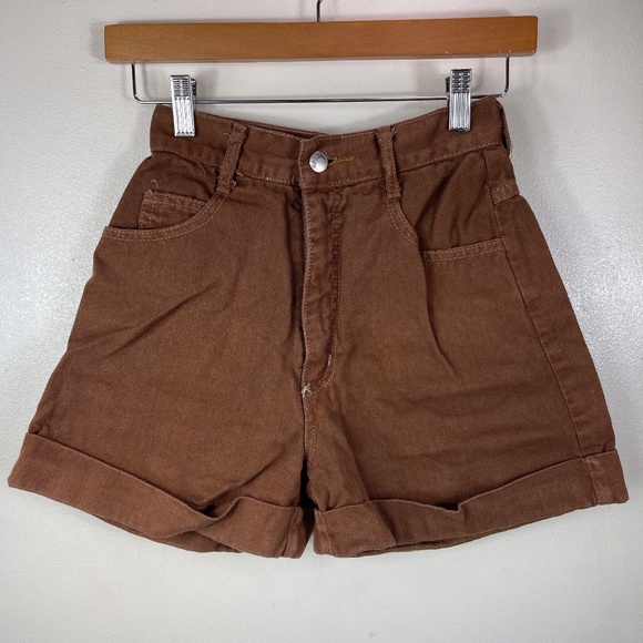 Vintage Paris Blue Brown Shorts Made in USA - Picture 1 of 9